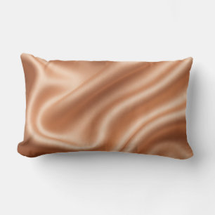 Rose Gold Satin Silk Abstract Luxury Pattern Lumbar Pillow
