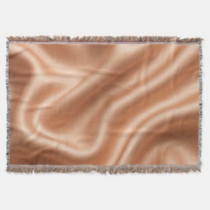 Rose Gold Satin Silk Abstract Luxury Pattern Throw Blanket