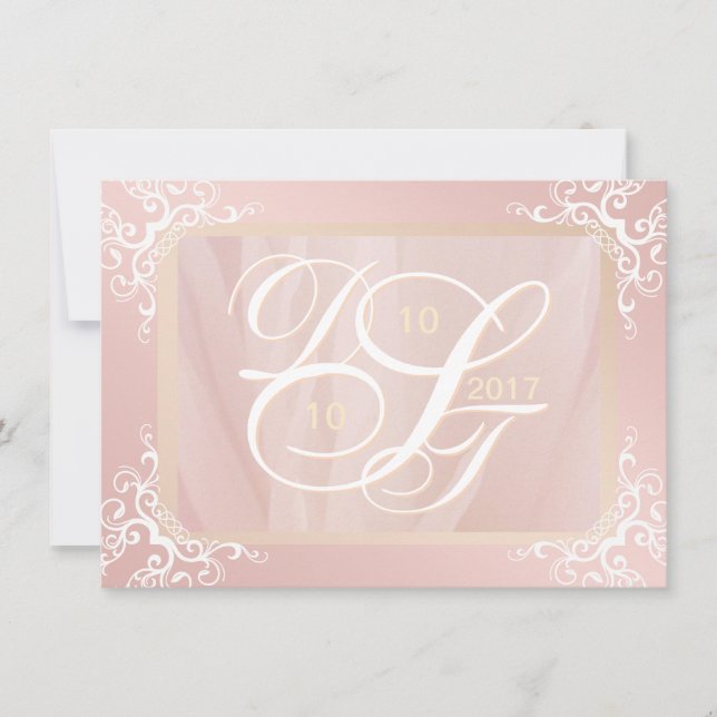 Rose Gold Save the Date Monogram (Front)