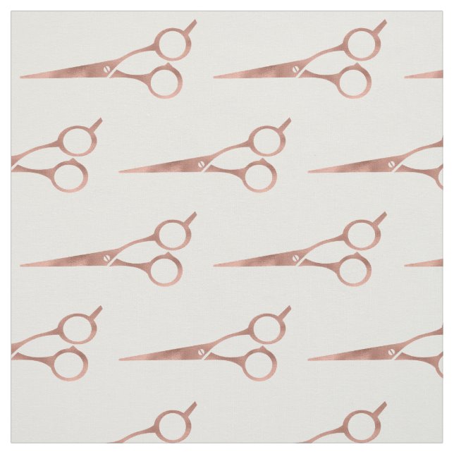 Rose Gold Scissors Hair Stylist  Salon Fabric (Swatch)