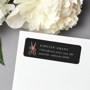 Rose Gold Scissors Logo Return Address