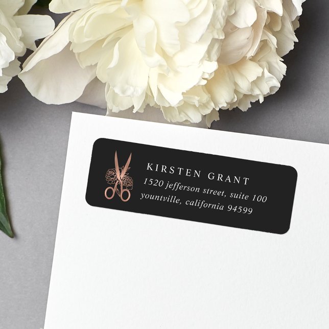 Rose Gold Scissors Logo Return Address (Creator Uploaded)