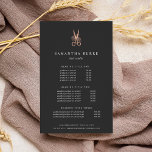 Rose Gold Scissors | Salon Pricing & Services Flyer<br><div class="desc">Elegant flyer design for hair salons or stylists displays your services or price list in classic white lettering on a charcoal gray background adorned with a pair of floral-embellished scissors in faux rose gold foil. Includes three customizable headings and body text fields, and space for your salon contact information along...</div>