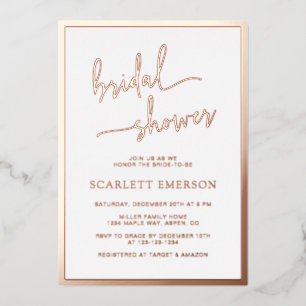 Rose Gold Script Bridal Shower