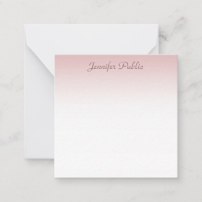 Rose Gold Script Élégant Moderne Simple Modèle (Devant)