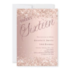 Rose gold script modern Sweet 16