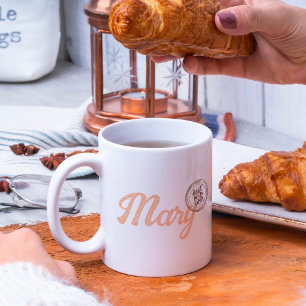 Rose Gold Script Mother's Day Pattern Coffee Mug