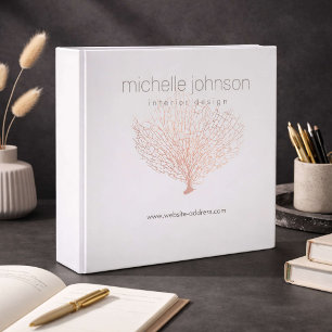 Rose Gold Sea Fan Coral Designer Binder