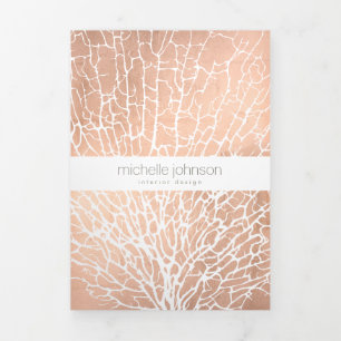 Rose Gold Sea Fan Coral Motif Designer Brochure
