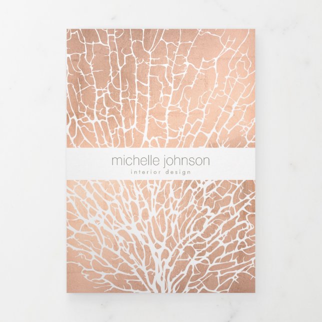 Rose Gold Sea Fan Coral Motif Designer Brochure (Page de couverture)