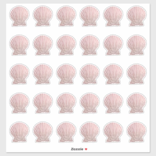 Rose Gold Seashell Multiple Stickers (Sheet)