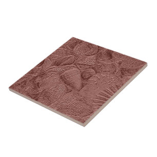 Rose Gold Seashells Ocean Beach Elegant Design Tile