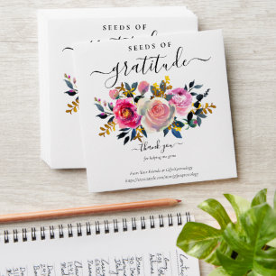 Rose Gold Seeds of Gratitude Gift Seed Packet Envelope