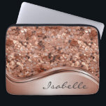 Rose Gold Sequin 3D look Personalized  Laptop Sleeve<br><div class="desc">This design may be personalized in the area provided by changing the photo and/or text. Or it can be customized by clicking Personalize this Template and then choosing the click to customize further option and delete or change the colour of the background, add text, change the text colour or style,...</div>
