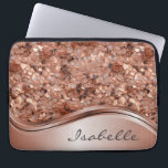 Rose Gold Sequin 3D look Personalized  Laptop Sleeve<br><div class="desc">This design may be personalized in the area provided by changing the photo and/or text. Or it can be customized by clicking Personalize this Template and then choosing the click to customize further option and delete or change the colour of the background, add text, change the text colour or style,...</div>