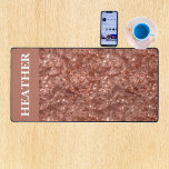 Rose Gold Sequin Glitter Monogram Name Desk Mat<br><div class="desc">This design was created though digital art. It may be personalized in the area provided by changing the photo and/or text. Or it can be customized by choosing the click to customize further option and delete or change the colour the background, add text, change the text colour or style, or...</div>