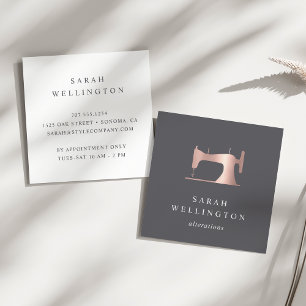 Rose Gold Sewing Machine   Seamstress or Tailor Square Business Card