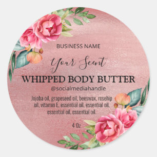 Rose Gold Shimmer Body Butter Labels