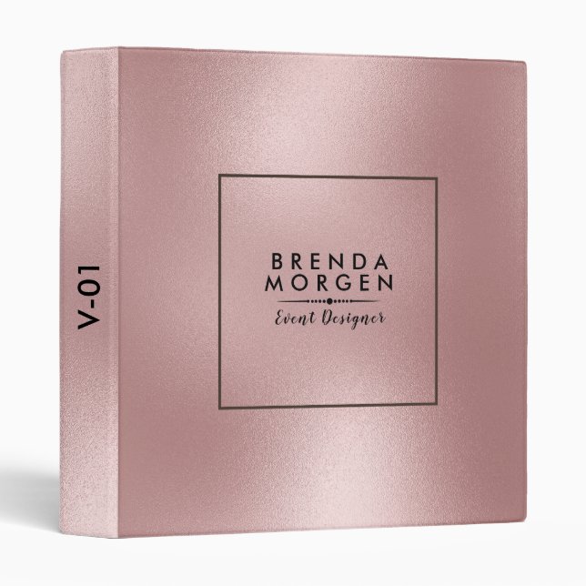 Rose-gold Shimmering Background Binder (Front/Spine)
