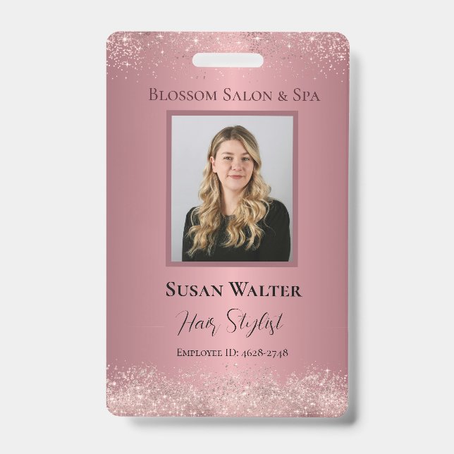 Rose Gold Signature Elegance Employee IDs Badge (Front)
