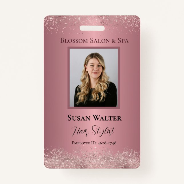 Rose Gold Signature Elegance Employee IDs Badge (Front)