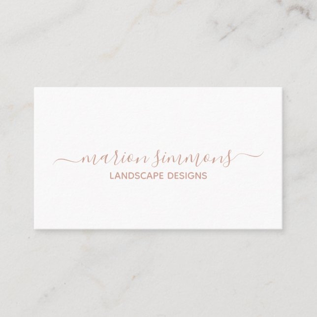 Rose Gold Signature Elegant Business Card (Front)