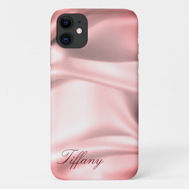 Rose Gold Silk Satin Personalized Phone Case (Back)