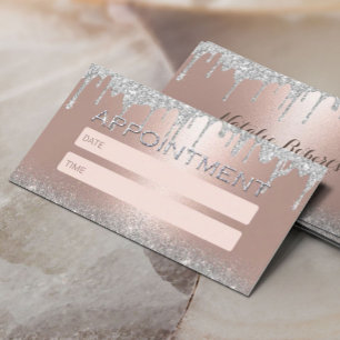 Rose Gold Silver Glitter Drips Salon Appointment
