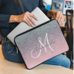 Rose Gold Silver Ombre Monogram Personalize Laptop Sleeve<br><div class="desc">This design may be personalized in the area provided by changing the photo and/or text. Or it can be customized by clicking Personalize this Template and then choosing the click to customize further option and delete or change the colour of the background, add text, change the text colour or style,...</div>