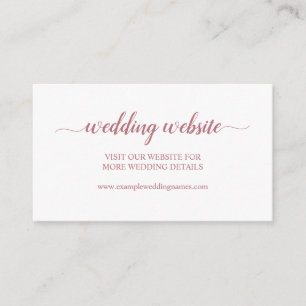 Rose Gold Simple Calligraphy Wedding Website Card