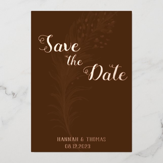 Rose Gold simple et élégant Foil Invitation (Recto)