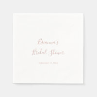 Rose Gold Simple Minimalist Bridal Shower Napkins