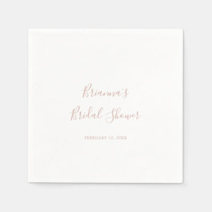 Rose Gold Simple Minimalist Bridal Shower Napkins