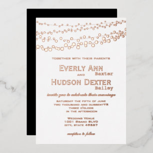 Rose Gold Simple Modern Typography Gold Wedding