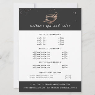 Rose Gold Spa Logo Pricing Flyer