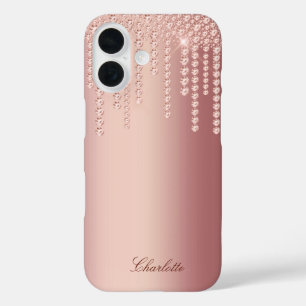 Rose Gold Sparkle iPhone 16 Case