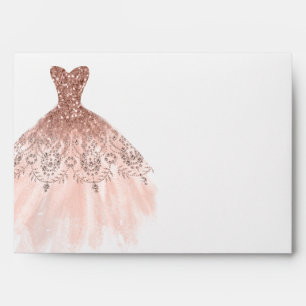Rose Gold Sparkle Diamond Dress Envelope