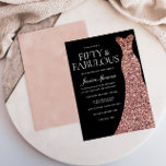 Rose Gold Sparkle Dress Black 50th Birthday Party Invitation<br><div class="desc">Rose Gold Sparkle Dress Black 50th Birthday Party Invitation - 50 & Fabulous womans 50th birthday party

Variations to the invitation and matching items in our store</div>