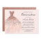 Rose Gold Sparkle Dress Quinceanera Invitation