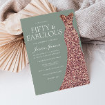 Rose Gold Sparkle Dress Sage 50th Birthday Party Invitation<br><div class="desc">Rose Gold Sparkle Dress Sage 50th Birthday Party Invitation - 50 & Fabulous womans 50th birthday party

Variations to the invitation and matching items in our store</div>