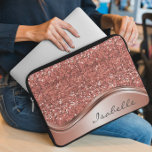 Rose Gold Sparkle Glam Bling Personalized Metal  Laptop Sleeve<br><div class="desc">This design may be personalized in the area provided by changing the photo and/or text. Or it can be customized by choosing the click to customize further option and delete or change the colour the background, add text, change the text colour or style, or delete the text for an image...</div>