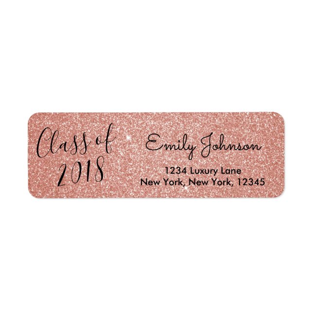 Rose Gold Sparkle Glitter Class of Graduation (Front)