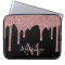 Rose Gold Sparkle Glitter Drips Monogram on Black