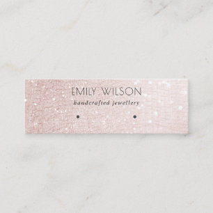 Rose Gold Sparkle Glitter Shiny Earring Display Mini Business Card