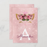 Rose Gold Sparkle Kitten Girly Birthday Party