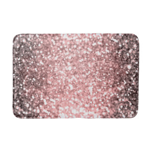 Rose Gold Sparkle Lights Girls Glittery Sparkly Bath Mat