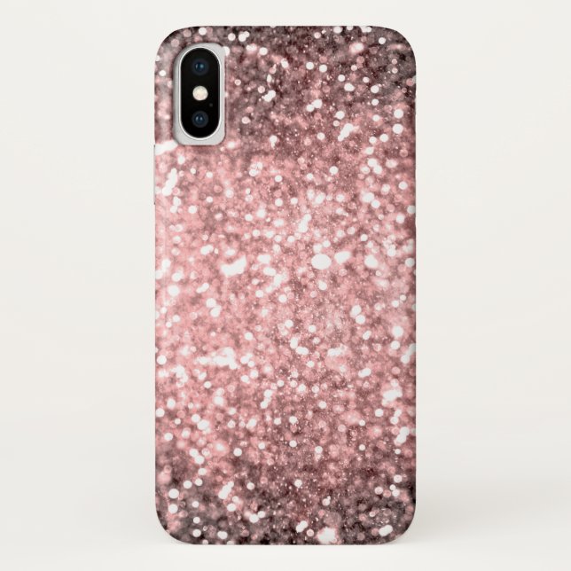 Rose Gold Sparkle Lights Girls Glittery Sparkly Case-Mate iPhone Case (Back)