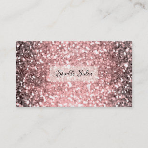 Rose Gold Sparkle Lights Glitter Sparkly Beauty Business Card