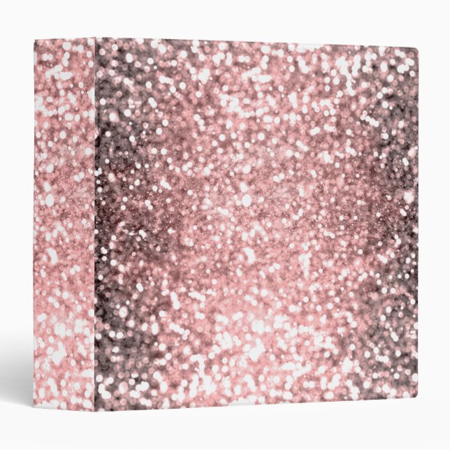 Rose gold Sparkle Lights Glitter Sparkly Glamour Binder (Front/Spine)