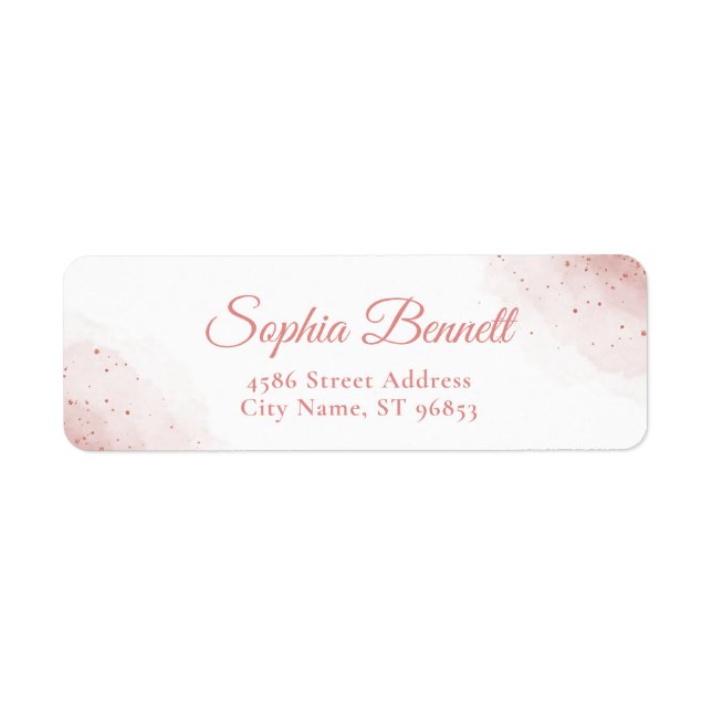 Rose Gold Sparkle Return Address (Front)